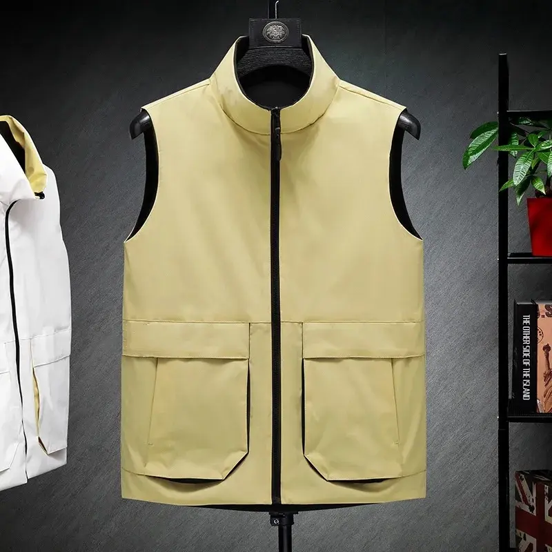 rompi & gilet Rompi casual model bolak balik, Rompi keren pria, Rompi pria terbaru Outdoor Wanita bisa dicuci dengan mesin rm polos coklat Hitam warna hitam Motor Parasut Motor Parasut warna lain 0