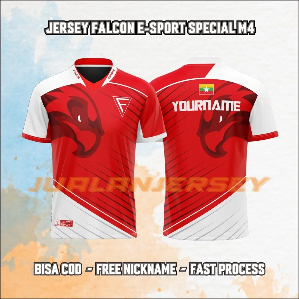 Áo Thi Đấu Jerseys, FALCON ESPORT MYANMAR SPECIAL, Kích Thước M4, Có Thể Tùy Chỉnh Với Tên Nick, Miễn Phí