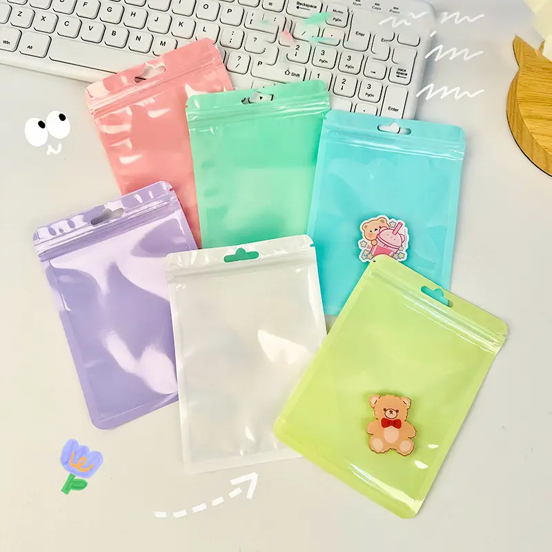 Combo 10 Túi Zip Đựng Đồ Màu Sắc Pastel Dễ Thương, Đựng Quà Tặng, Ảnh, Postcard, Handmade - BEYOU 1