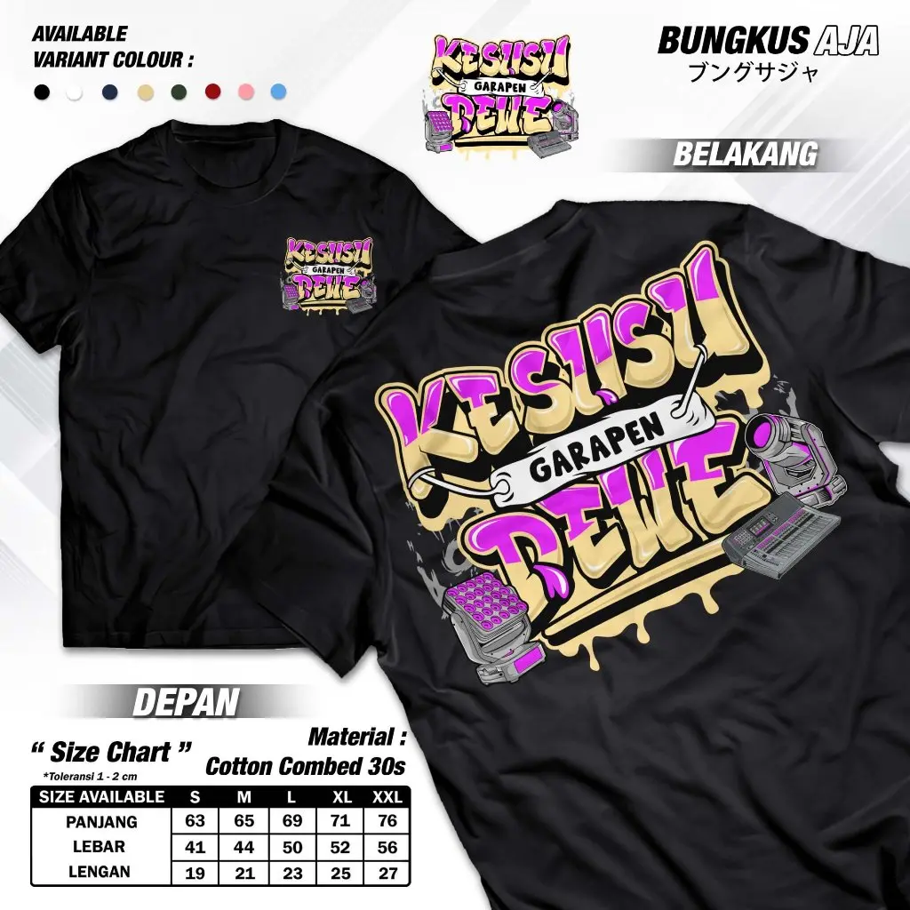 KAOS SEMI COMBED Kaos Kesusu Garapen Dewe / Baju Distro Kaos Kata Kata Keren Nyindir Viral / Kaos Kata2 Jawa / Kaos Kesusu Garap Dewe / Kaos Sound System Audio Aneh Unik Lucu A6589 Semi Katun