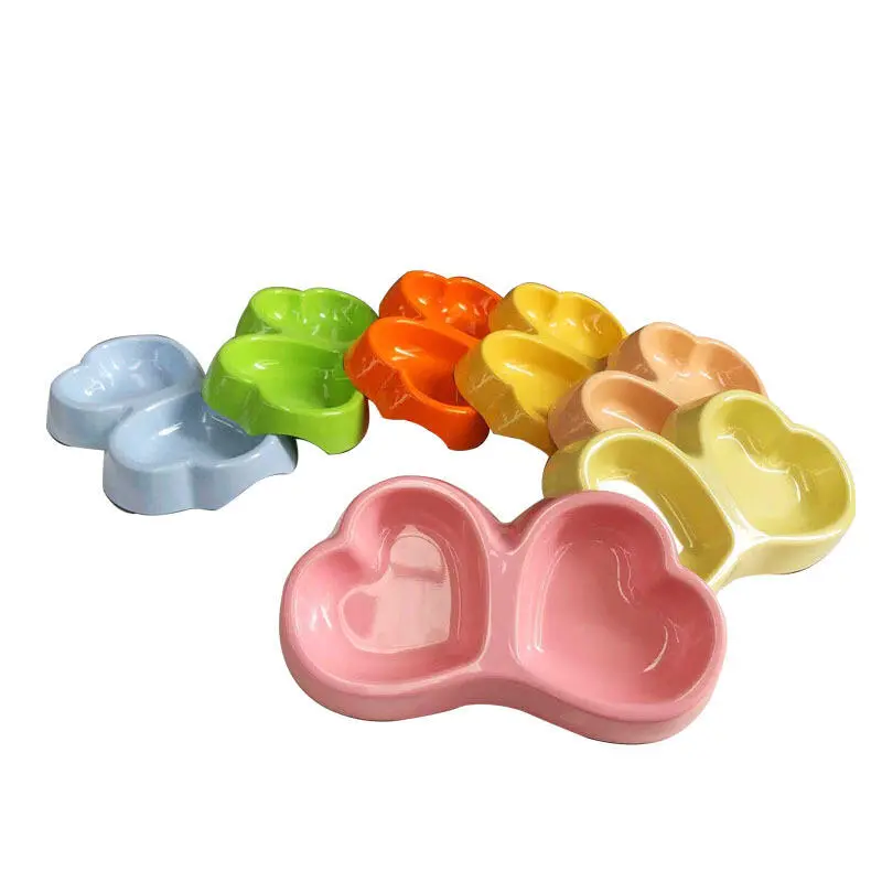 Pet Love Double Tableware Food Dog Cat Bowl Melamine Material