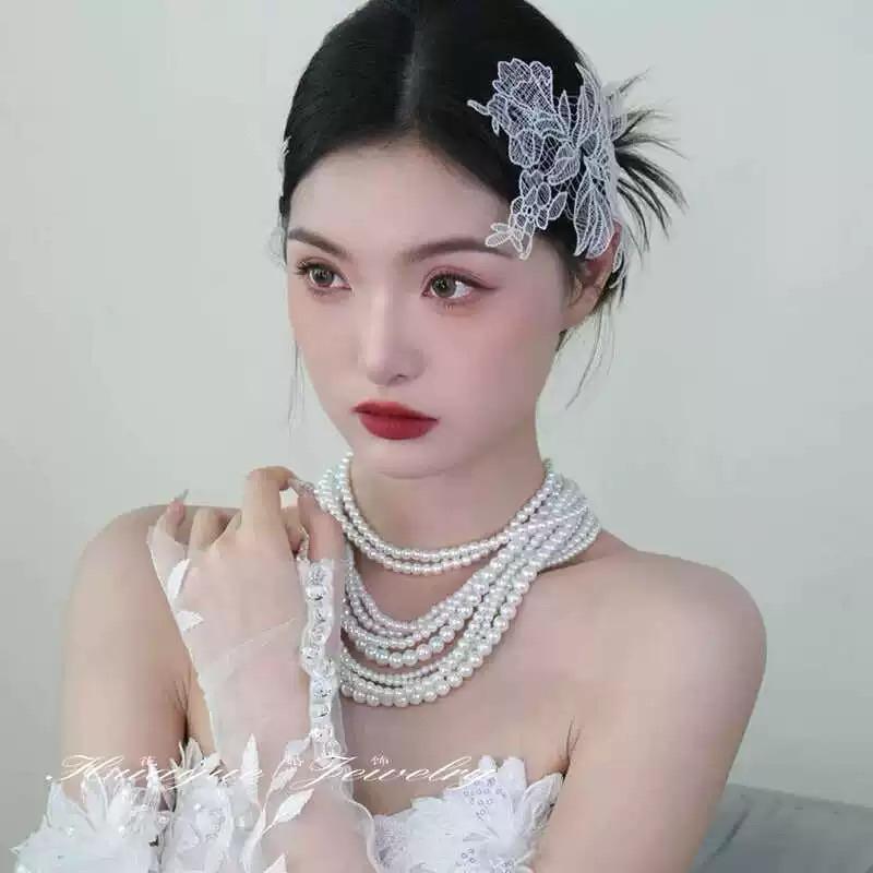 Hoa ren cài tóc cô dâu phong cách sang trọng tinh tế 5