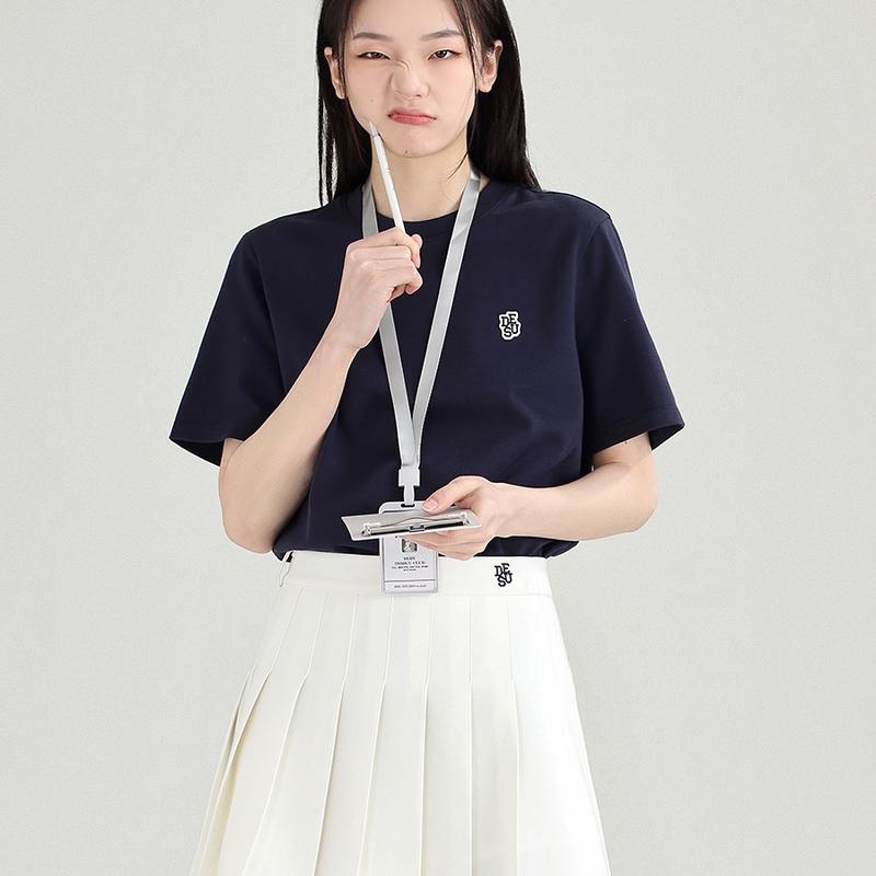 Áo phông Dessuu ngắn tay cổ tròn trơn form basic