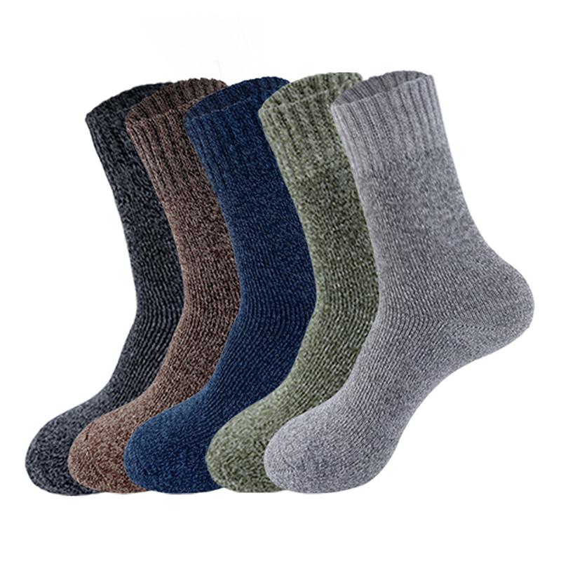 Product Introduction of Tất Khăn Dày Mùa Đông Cho Nam, 5 Đôi, Siêu Dày, Tất Đi Bộ Đường Dài, Tất Giữ Nhiệt, Thích Hợp Cho Thời Tiết Lạnh, Tất Đi Sàn Ấm Áp 17
