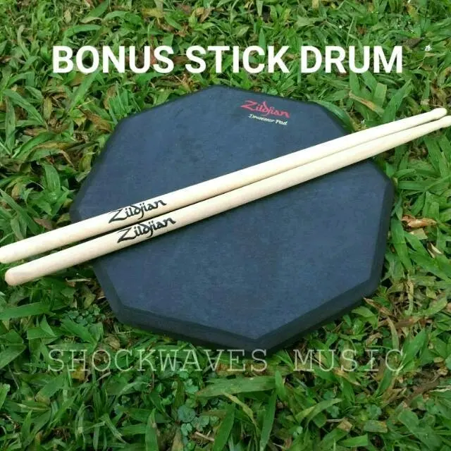 Drum Pad Besar Ukuran 10 inci Bonus Stick Drum 2