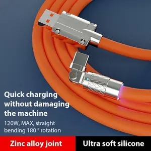 KABEL GAMERS HC-16 kabel data Super Fast Charging Model Putar/Rotasi 120W 6A Micro/Type C/Lightning