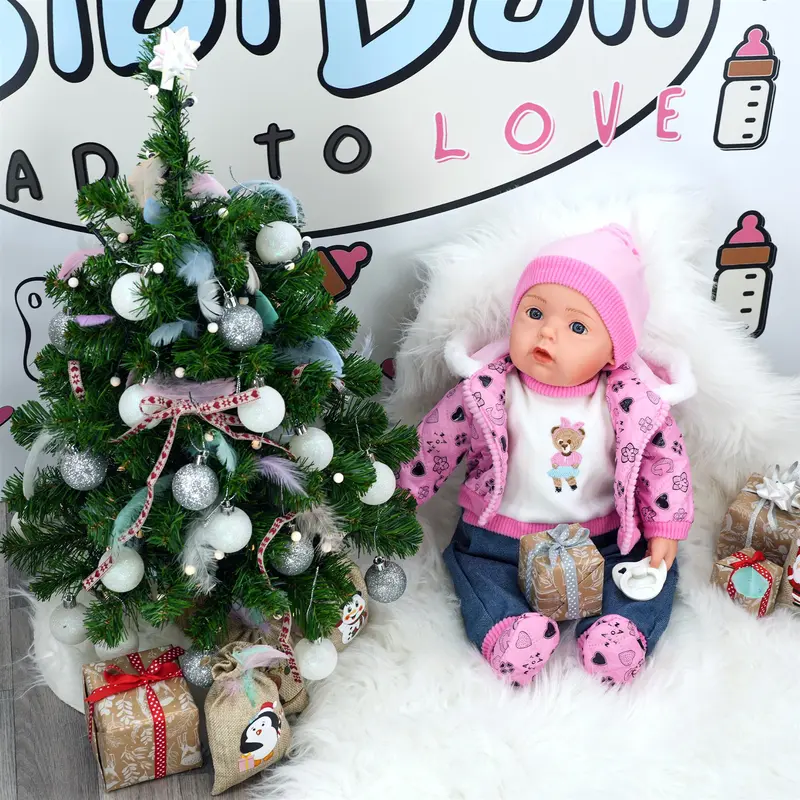 BiBi Doll "Pinky" Lifelike Large Size 20" Soft Bodied Baby Doll Girl With Neon Pink Design, Dummy & Sounds Toy Doll for Ages 18 Months + 5