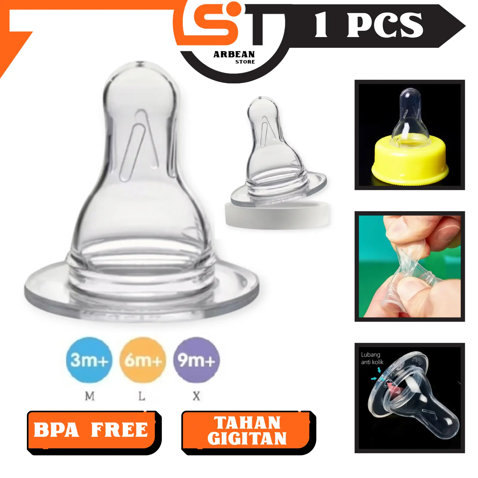 1PCS Dot Botol Bayi Standart Pengganti Pigeon Nipple BPA Silikon Empeng Bottle Baby Peristaltik Slim Silicone A320