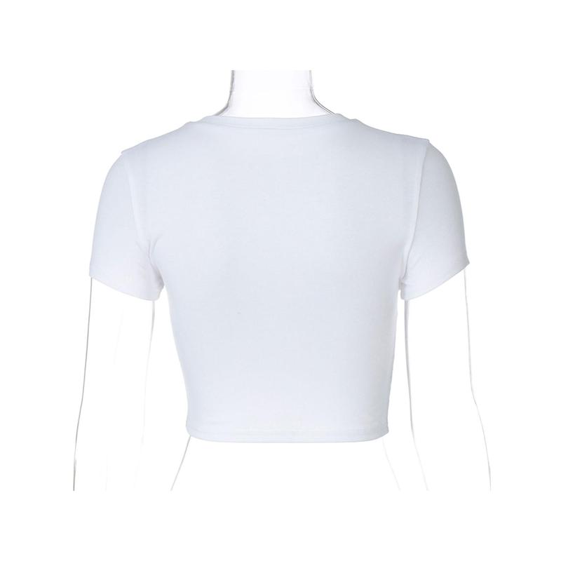 Áo Hở Eo Dáng Ôm, Dành Cho Nữ, Ngọt Ngào, ngắn Tay, Crewneck, In Hình Hoạt Hình, Áo Phông, Làm Bằng Bông, Gợi Cảm Và Bãi Biển, Thích Hợp Cho Thể Thao, 2022 2