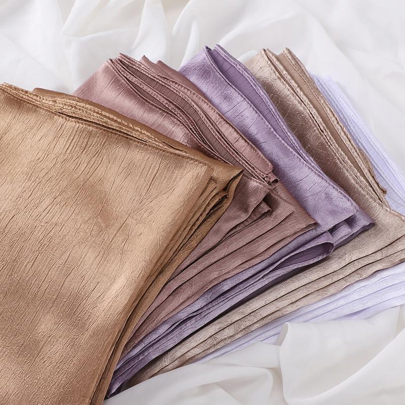 Product Introduction of Pashmina hijab Malaysia New Artificial Silk Silky Satin Scarf Women's Shawl Toe Cap Headscarf 15