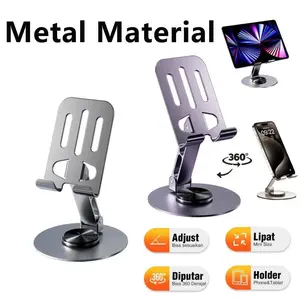 Stand Holder HP Metal Rotasi 360 Dudukan Ponsel Besi Phone Stand Holder Tablet Multifungsi