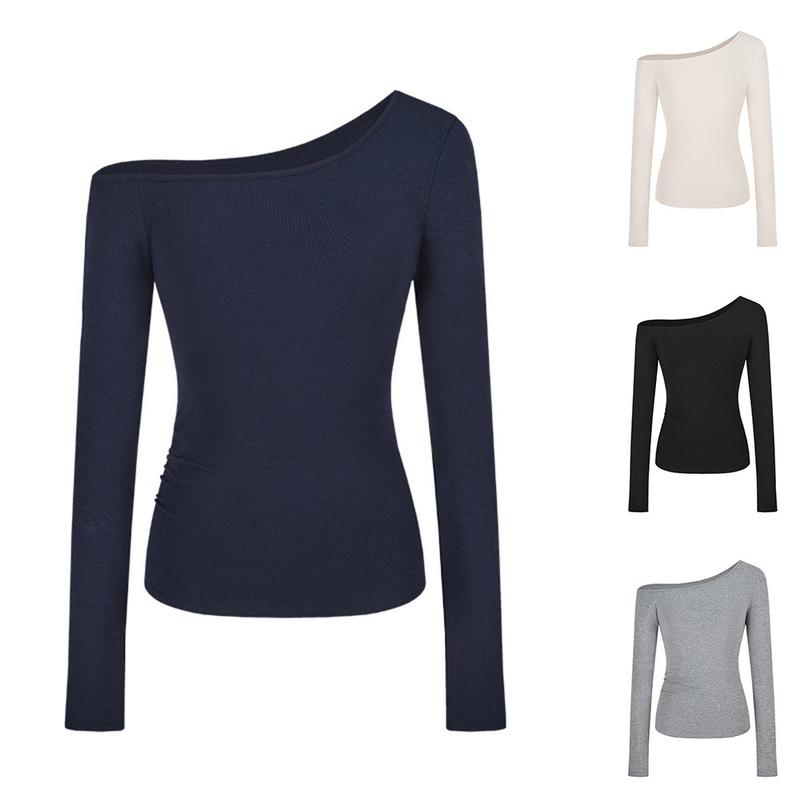 Retro Hot girl Women Sexy Off shoulder Long sleeve T-shirt Fashion All-match top 0