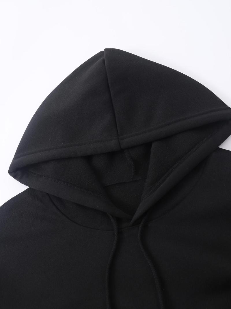 Product Introduction of Men's Cartoon Bear & Letter Print Drop Shoulder Hoodie, Fashion Casual Regular Fit Drawstring Pocket Hooded Top for Daily Holiday Outdoor Wear, Men Clothes for Fall & Winter 6