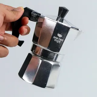 One Two Cups Espresso Coffee Maker Moka Pot Teko 100ml 2 Cup - JF112 8