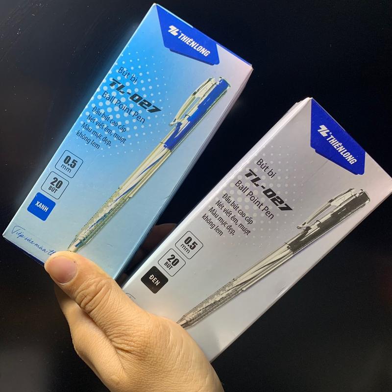 ( 2 Hộp  40 cây) Bút bi Thiênn Long 0.5mm TL - 027 mực đen - mực xanh