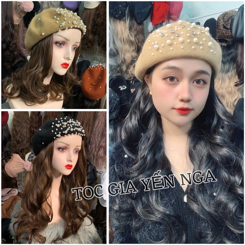 TỔNG HỢP MŨ TÓC GIẢ Mũ nồi đa dạng phong cách trẻ trung gắn tóc giả xoăn thẳng nhiều dáng tóc có thể tháo rời tặng kèm lưới chùm đầu thời trang quanh năm cho phái nữ Tóc Giả Yến Nga
