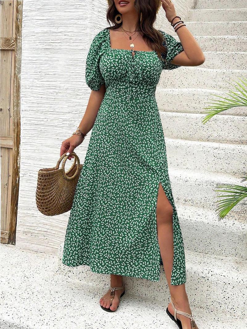 Product Introduction of Women's All Over Print One Shoulder Dress, Casual Fashion Long Sleeve Dress for Daily Outdoor Wear, Women Dress for Spring Fall 6