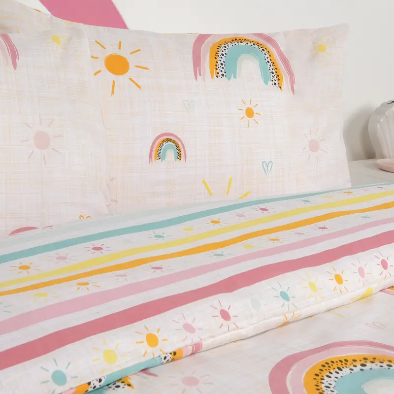 Dreamscene Rainbow Duvet Cover with Pillowcase Bedding Set, Multi 1