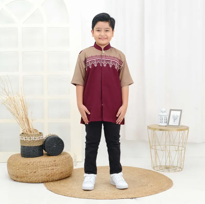 Laatansa Exclusive - Baju Koko Anak Bordir Lengan Pendek 1
