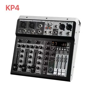 KP4 Audio mixer professional 4 channel mixer, support Bluetooth USB MP3 playback