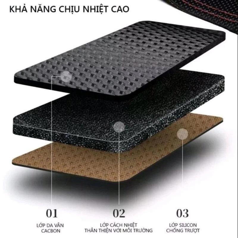 Thảm Taplo Ô Tô Ford EcoSport, Escape, Everest,Explorer,Fiesta,Focus,Laser,Territory,Mondeo 3 Lớp Chống Trơn Trượt Cacbon Cao Su 8