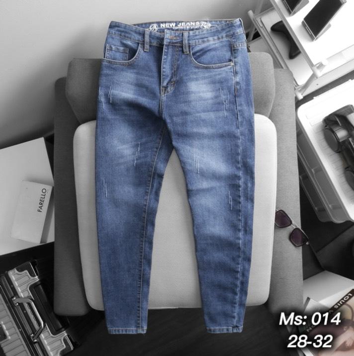  Quần Jean Nam Thời Trang Màu Xanh Wash Bạc MS 014 