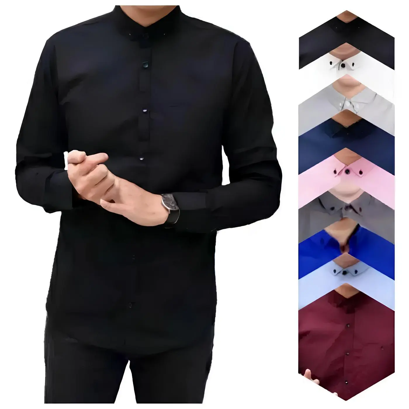 Kemeja Pria Dewasa Polos Lengan Panjang Formal Casual Slimfit Baju Kemeja Cowok Keren Katun