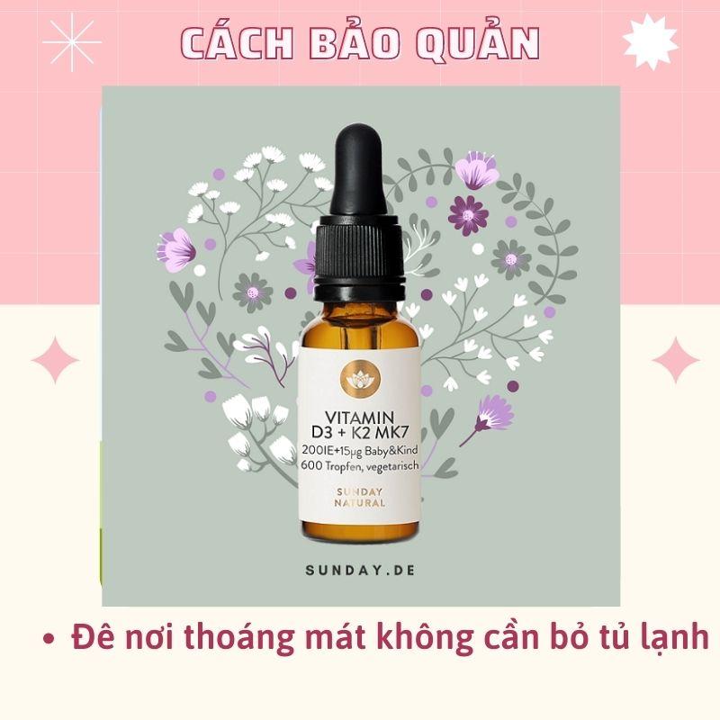 Product Introduction of Vitamin D3 K2 MK7 Đức 200IE Sunday Natural dạng giọt 20ml 8