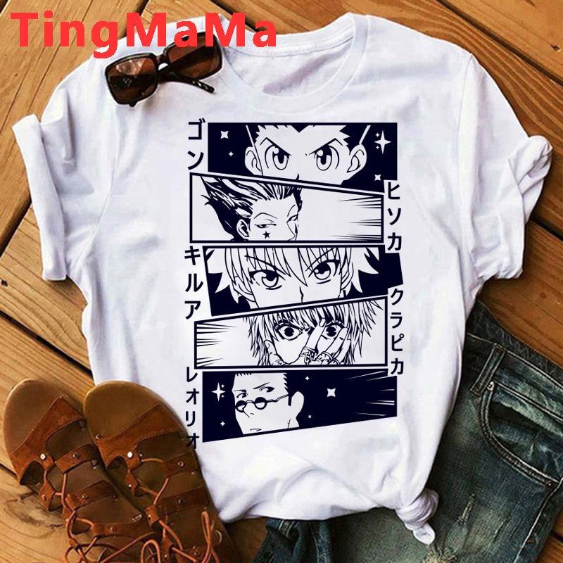 [COD]Áo phông anime Nhật Bản Hunter X Hunter dành cho nam giới, phim hoạt hình Kawaii, Gothic, Killua, Graphic Tees, Manga, Harajuku , áo phông unisex 3