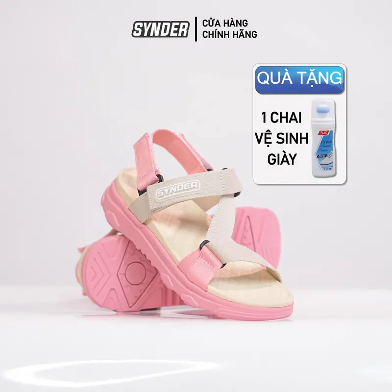 Dép Sandal Nam Nữ SYNDER SD1 - Dép đẹp, nhẹ, thoáng mát [Be Hồng, Size 36-39, Tặng chai vệ sinh] 0