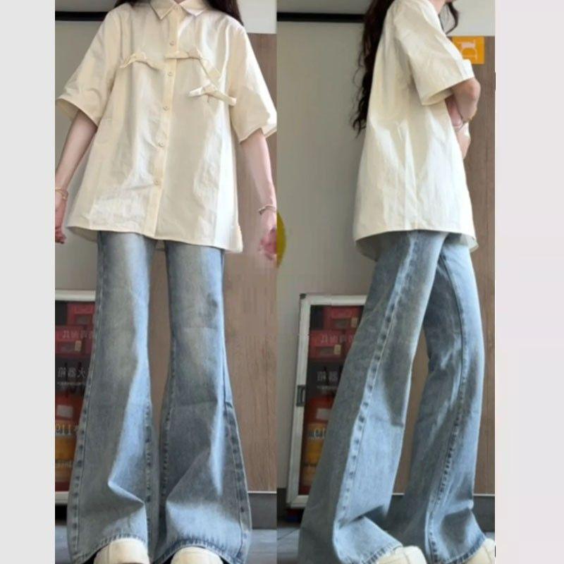 Áo Khoác Sơ Mi ngắn Tay Phong Cách Trung Quốc Quần Áo Nữ, Hàng Mới Về Mùa Hè 2024, Thiết Kế Đẹp, Phong Cách Độc Đáo Áo, Thích Hợp Sử Dụng Nơi Làm Việc, Mùa Học Sinh, Nam Và Nữ, Hiệu Suất Chi Phí, OOTD Top Kem