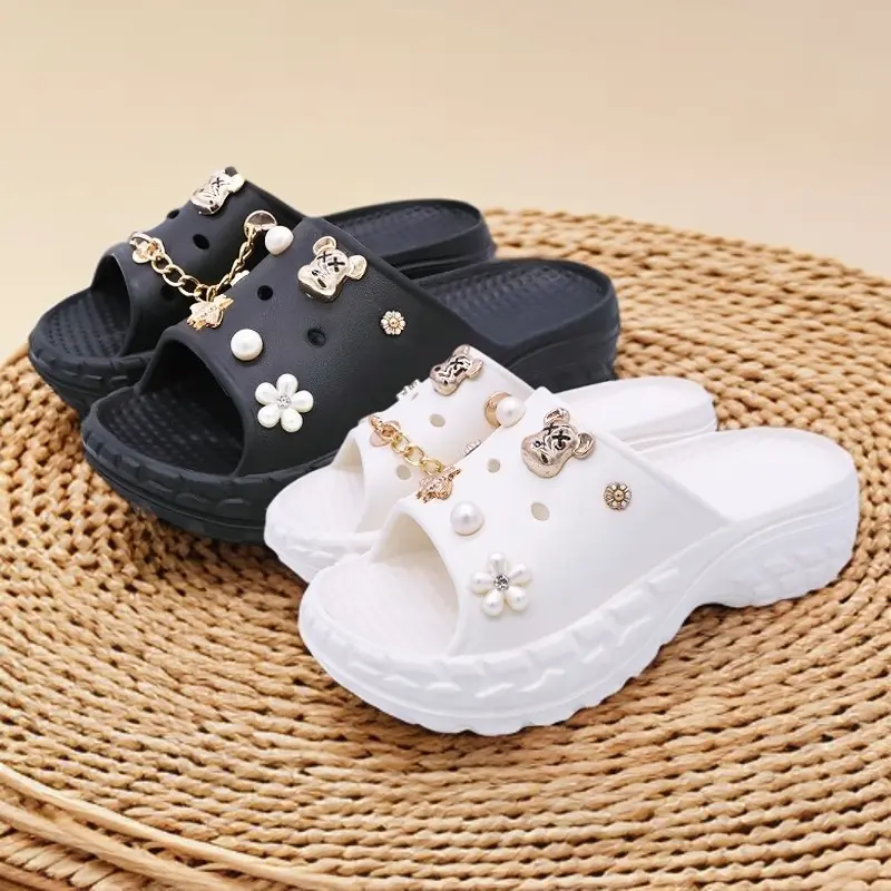 Socany Sandal Wanita Jelly Fuji Motif Wanita Slip-On Kartun EVA Sandal Wedges Wanita Empuk Rumahan Size 36-41 5