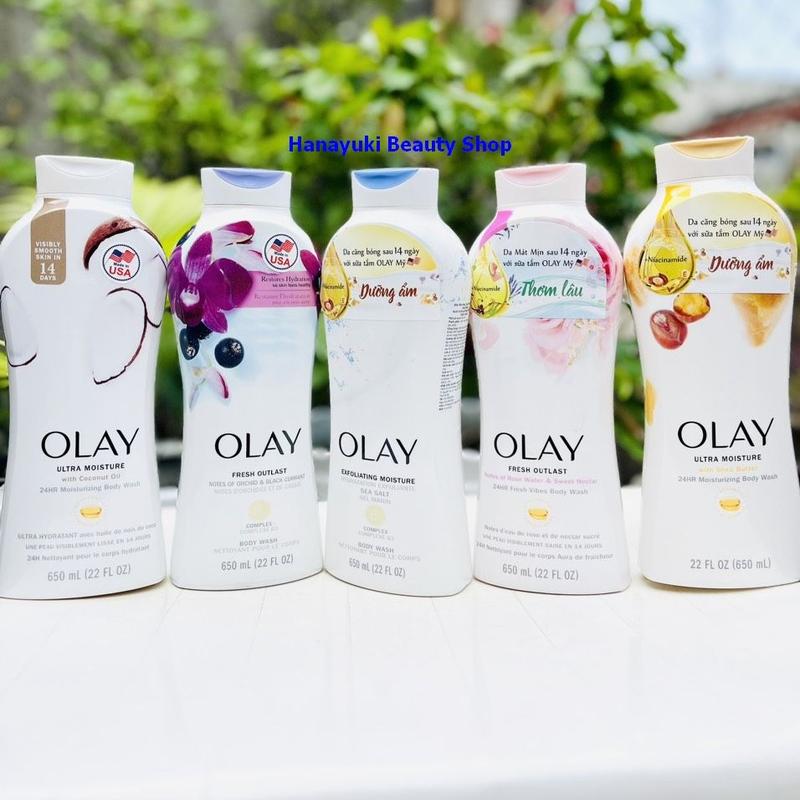 Sữa tắm dưỡng ẩm Olay 650ml, thơm nhẹ, công ty nhập Mỹ Dưỡng Body Skincare Nữ Women Soap Cho Bé