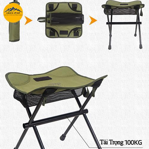 Ghế Gấp Gọn Khung Nhôm Hợp Kim 7075 Vải Oxford 600D Chịu Tải Trọng Cao 100KG Dùng Cắm Trại Dã Ngoại Câu Cá 5