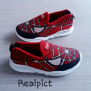 Sepatu Slip On Anak Karakter SPD Merah Hitam