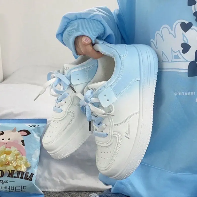 Giày sneaker nữ thiết kế phối màu loang đế độn 3cm siêu nhẹ phong cách Hàn Quốc GD22 Shoes