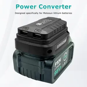 Adaptor Daya USB Ganda untuk Baterai Lithium 14.4V/18V dengan Lampu LED Multifungsi, Desain Aman dan Efisien untuk Pengisian Daya di Rumah dan Kantor