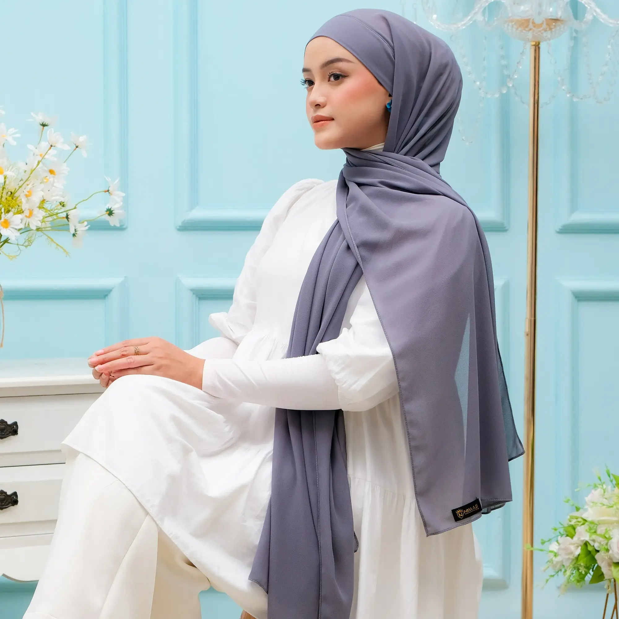 Hijab Wanita/ Hijab Kekinian/ Hijab Instan/ Jiran Pashmina tali / Jilbab ceruty / hijab premium