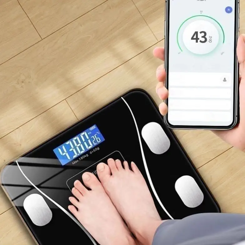 BISA COD 6152 Timbangan Badan Digital / Smart Body Fat Scale LED Bluetooth Aplikasi 5