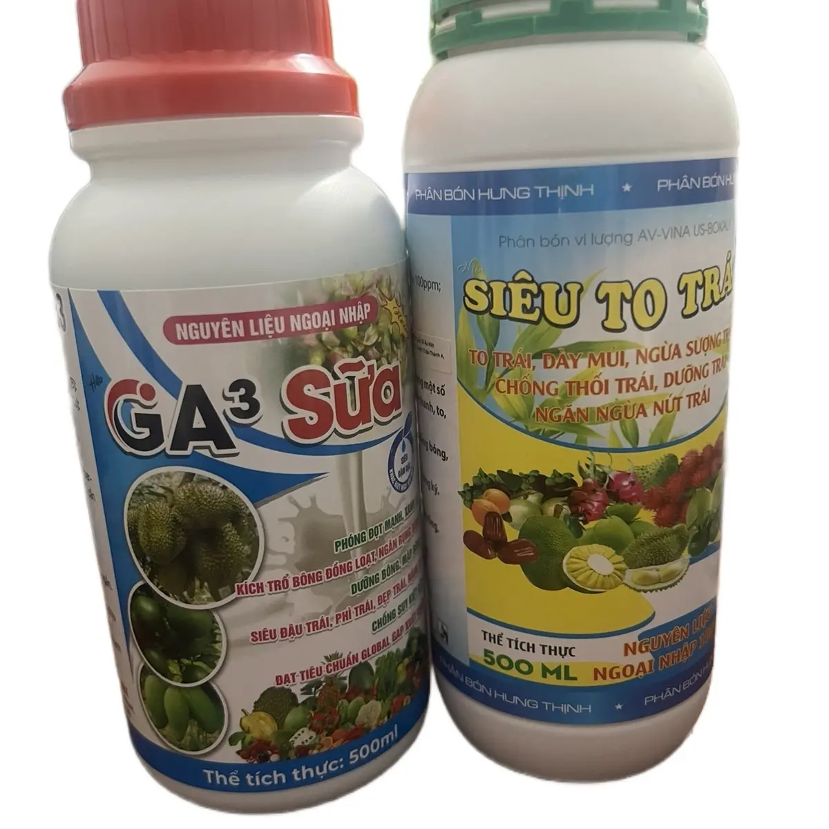 Bộ đôi siêu to trái+ ga3 sữa chai 500ml pha 400 lít nước giúp trái to phì trái nặng kí ngọt trái