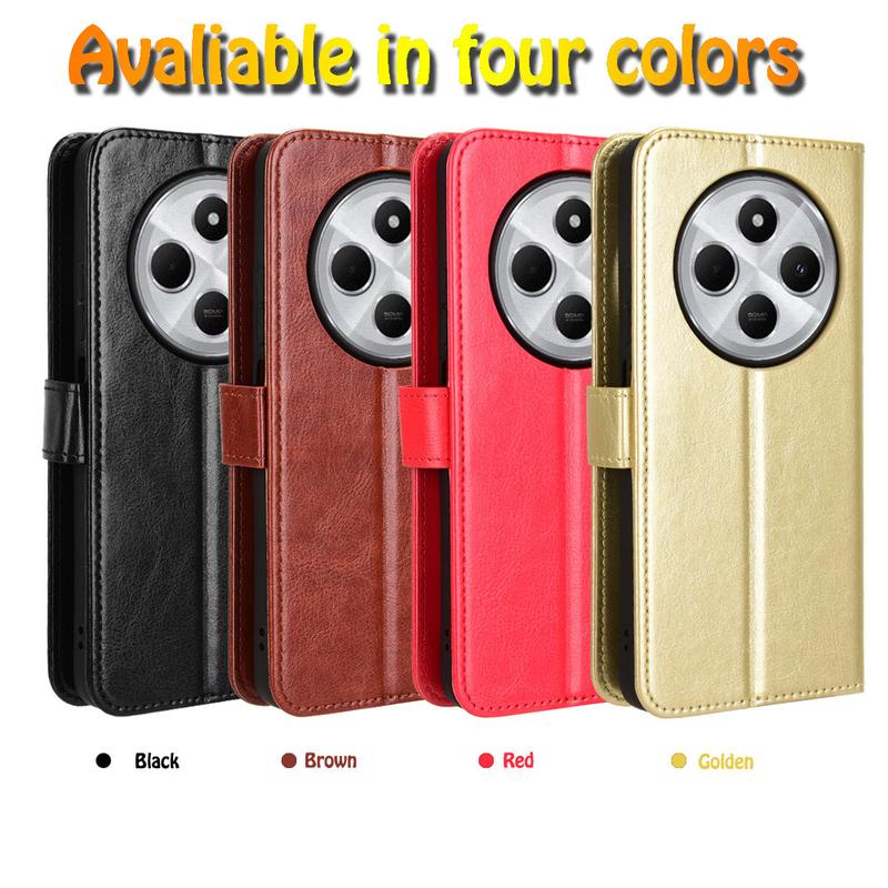 Ốp Cho Xiaomi Redmi 14C 4G Ví Lật Da PU Từ Tính Ốp Redmi 14C 4G Giá Chân Đế Điện Thoại Ốp Lưng 1