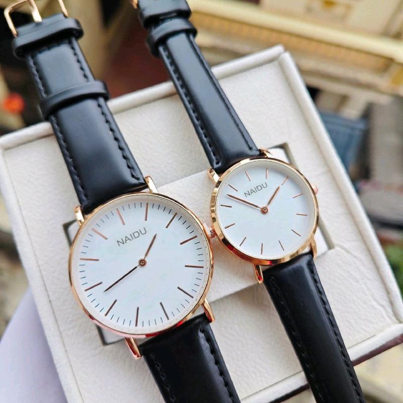 Đồng Hồ Naidu-Dvv Nam Nữ siêu mỏng MÁY CHẠY 2 KIM thời trang, có tặng hộp đựng và pin dự phòng đi kèm, đủ size 40-32mm đủ bảng màu Watch