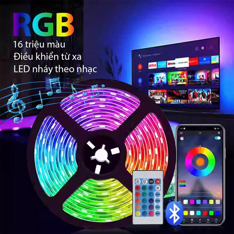 Đèn LED trang trí phòng ngủ TOPV dây đèn dán 5V USB nháy theo nhạc dán decor ngoài trời vua led đuổi argb