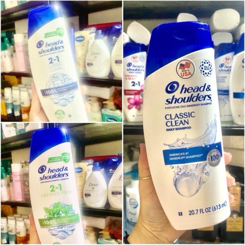 ￼DẦU GỘI GIẢM GÀU HEAD MỸ HEAD & SHOULDERS CLASSIC CLEAN DANDRUFF SHAMPOO làm sạch sâu, giảm dầu ngứa