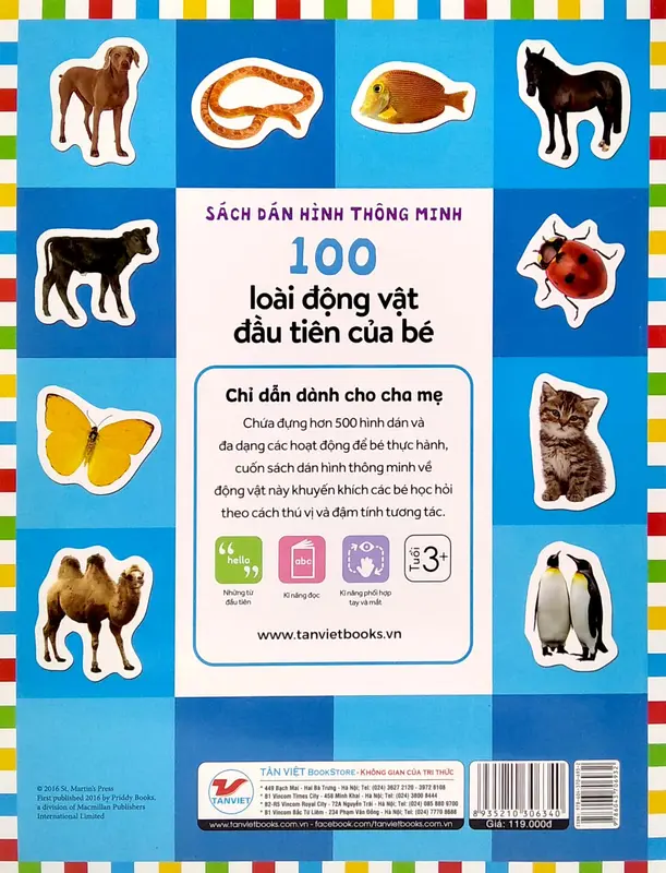 Sách Dán Hình Thông Minh - 100 Loài Động Vật Đầu Tiên Của Bé - Tân Việt Books 4