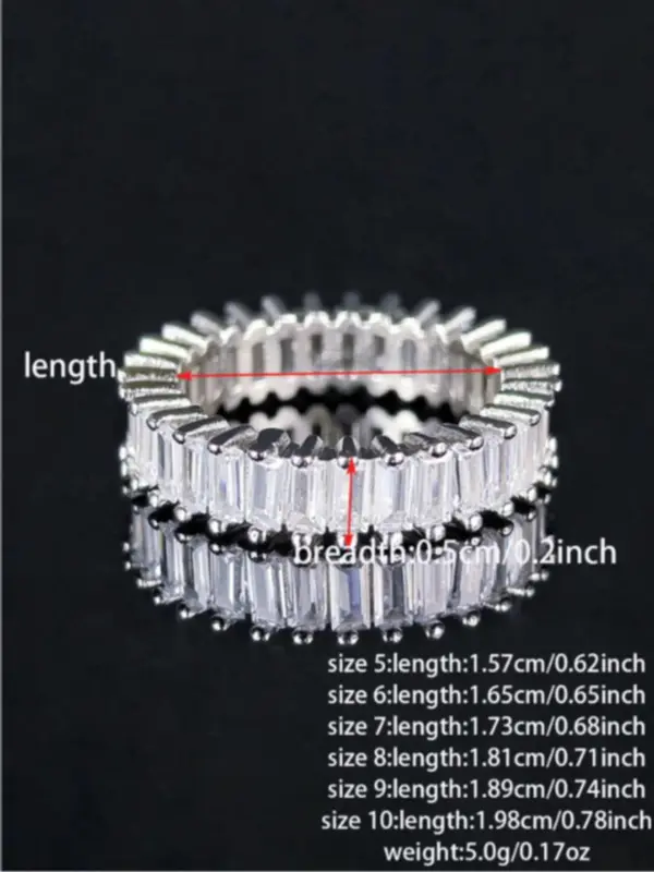 Elegant Rhinestone Decorated Ring, Fashion Accessories for Women & Girls, Trendy All-match & Exquisite Jewelry for Birthday Gift 1