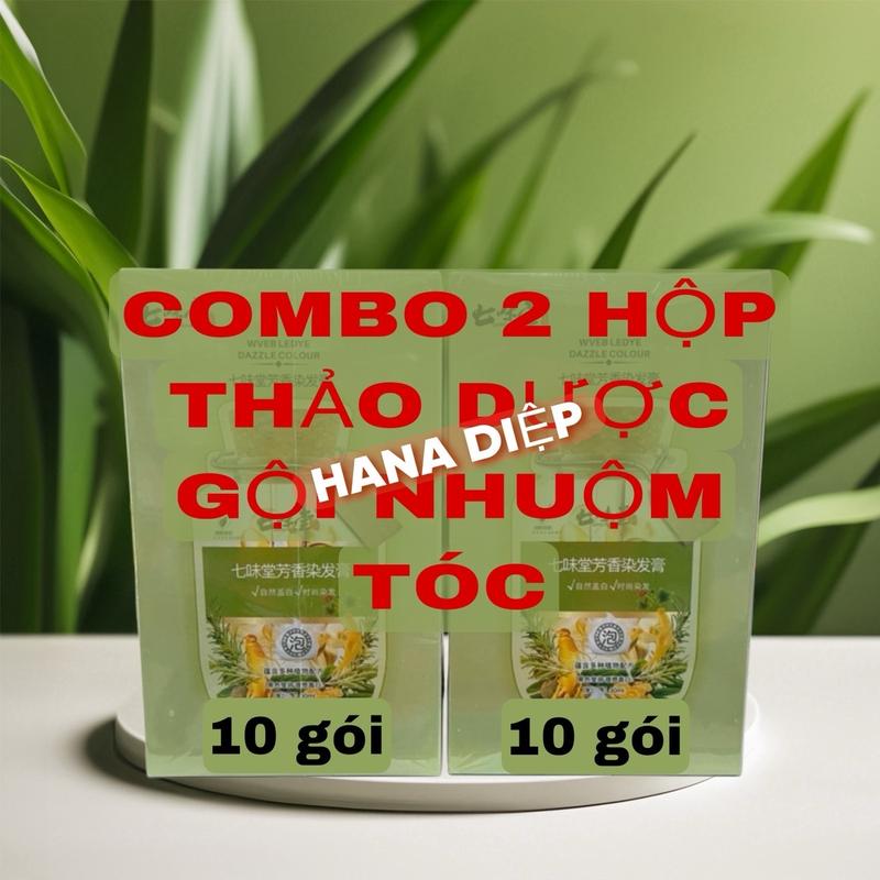 KM 2025 Combo 2 hộp 20 gói Dầu Gội Nhuộm Màu Tóc Màu Nâu Hạt Dẻ - Màu Đen Thảo Dược Dầu Gội Phủ Bạc Tóc Nuôi Dưỡng Tóc Khoẻ Óng Mượt Nhuộm Tóc Đổi Màu Tóc dầu gội phủ bạc