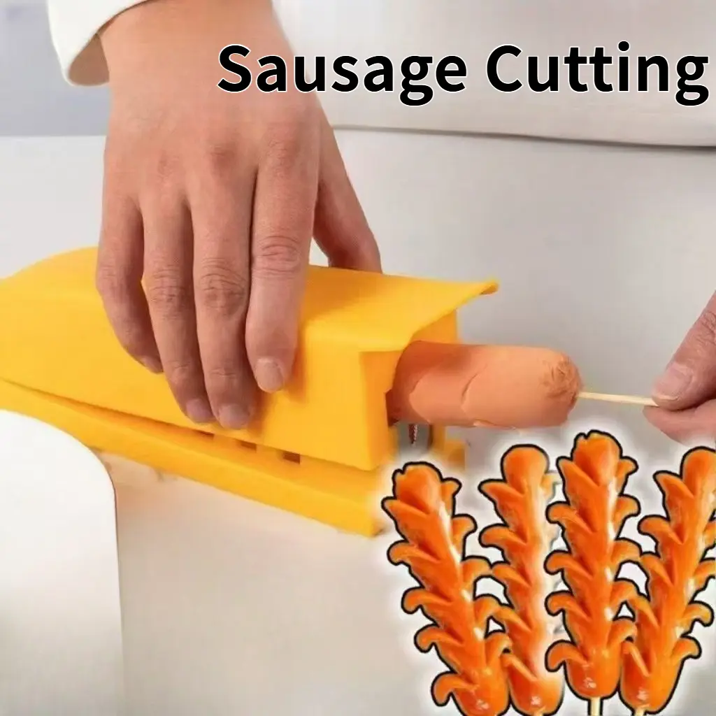 Dụng Cụ Cắt Xúc Xích Cắt Hoa, Xiên Cắt Lát, Tích Hợp Xiên, Đa Năng, Để Cắt Xúc Xích