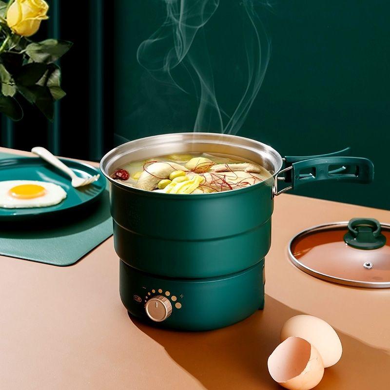 Nồi Điện Cầm Tay Nồi Gấp Được, Nồi Lẩu Một Người, Nồi Đa Năng Chia Đôi, Thích Hợp Cho Du Lịch, Nấu Ăn Cho Hai Người, Có Thể Thu Gọn, Cho Thuê Nồi Lẩu Điện 5