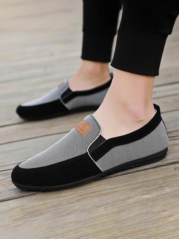 Men's Letter Label Decor Slip-on Flats for Gift, 2024 Summer Casual Comfortable Non-slip Breathable Walking Shoes, Business Style Loafers, Footwear for Men 1